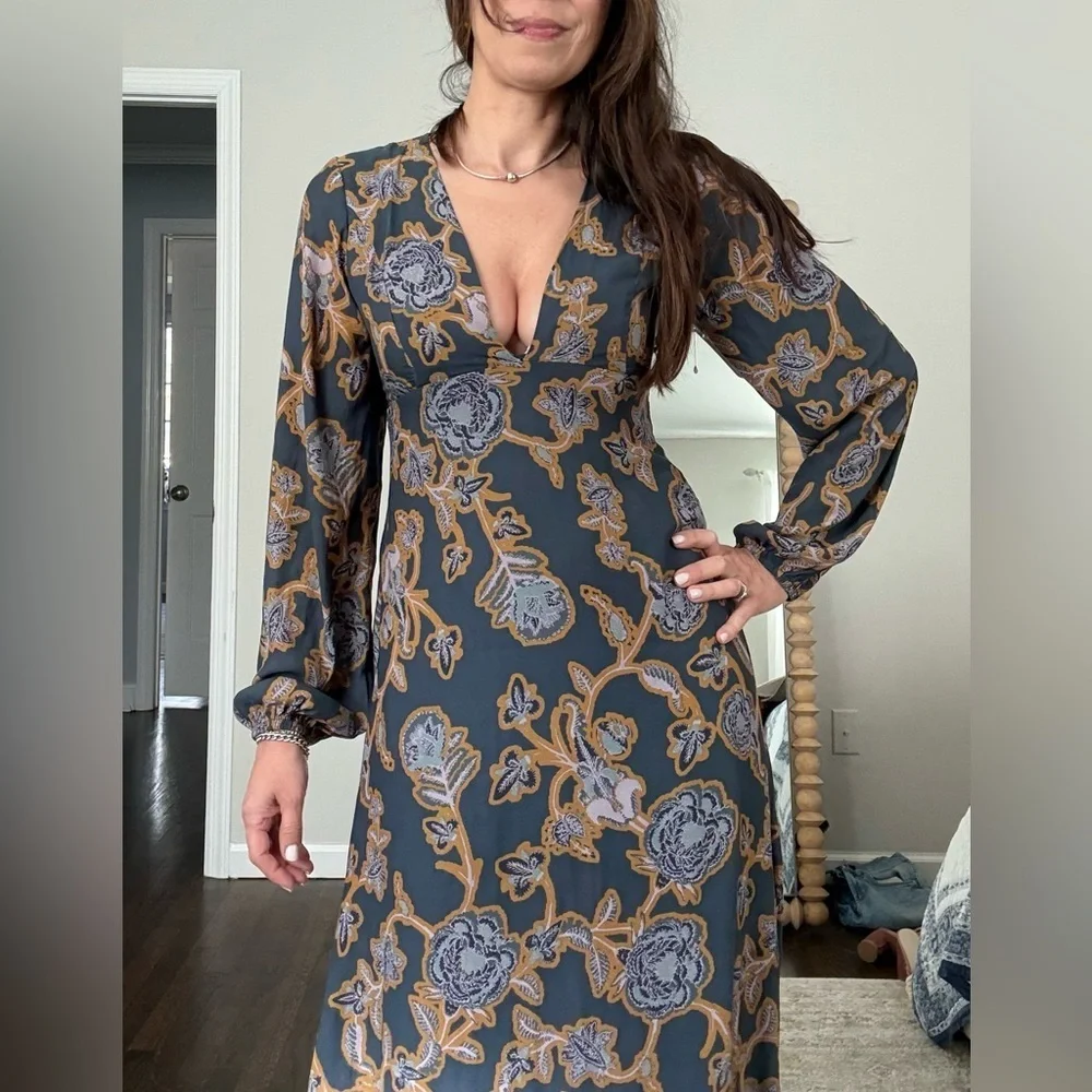 Free People Maxi Dress Floral Paisley Print